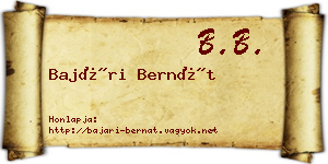 Bajári Bernát névjegykártya